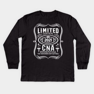 CNA Nurse Essential Country Style 2021 Kids Long Sleeve T-Shirt